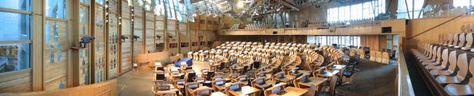 The Debating Chamber of the Scottish Parliament Building. Source: Wikipedia