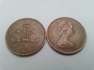 Two Decimalisation era 2p coins found in my pocket whilst writing this article.