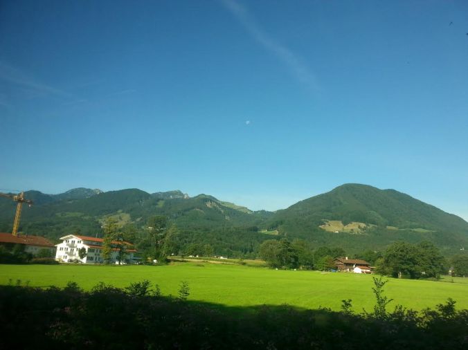Somewhere almost exactly on the Austria-Germany border.